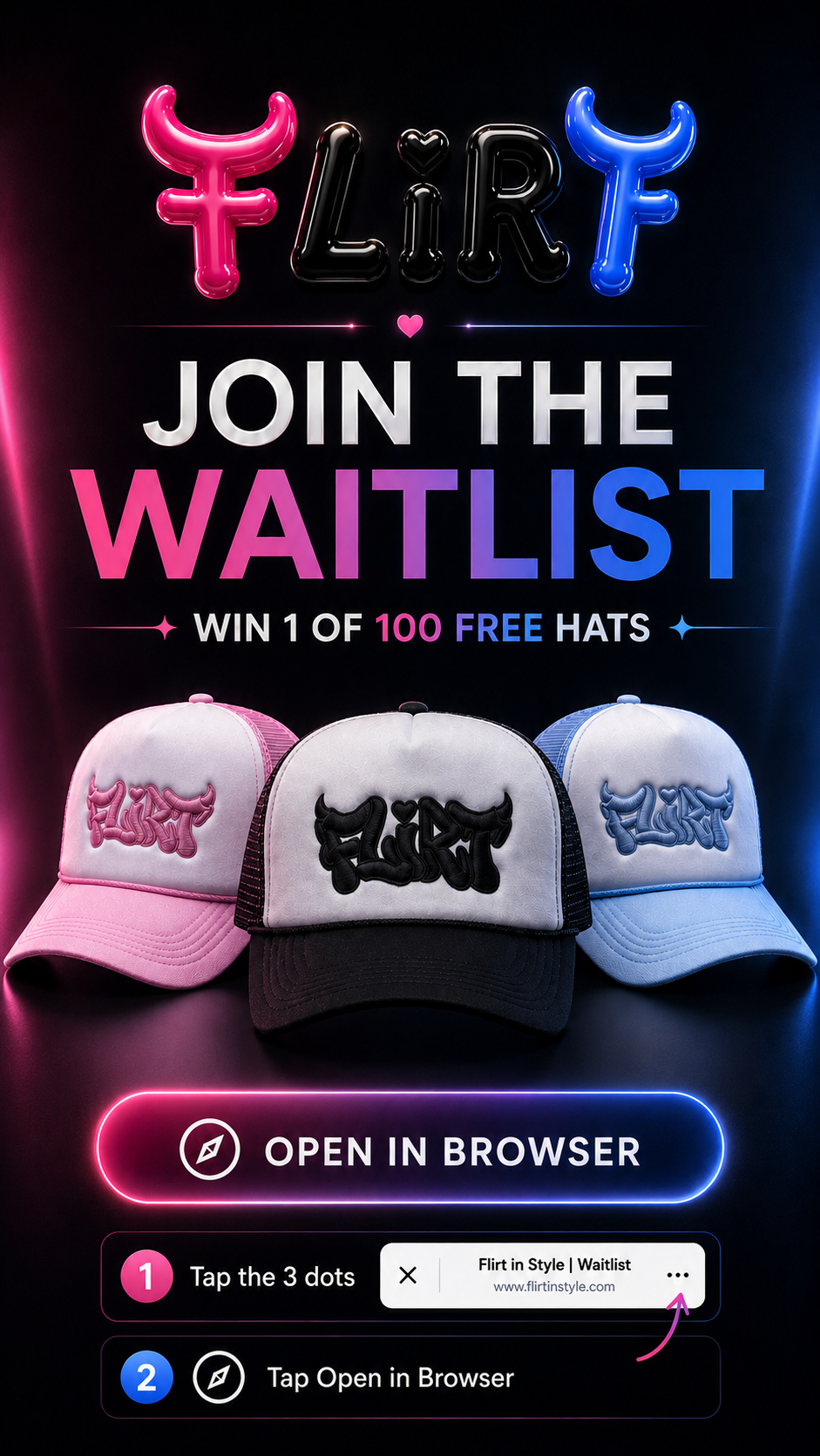 Open in Browser. If the link does not open in TikTok, follow these two steps. One, tap the three dots. Two, tap Open in Browser.
